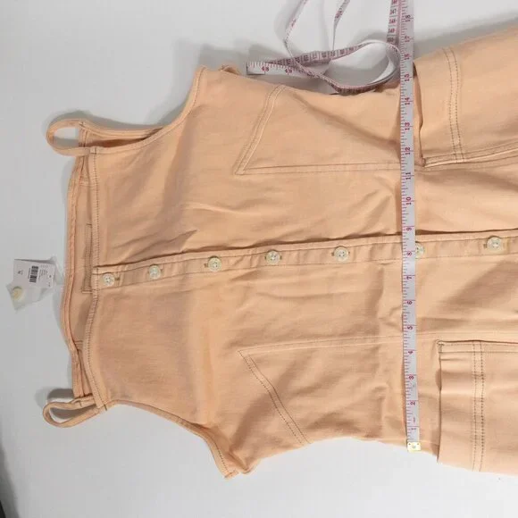 Anthropologie Peach Sleeveless Button-Down Mini Dress Boho By Maeve - Picture 9 of 9